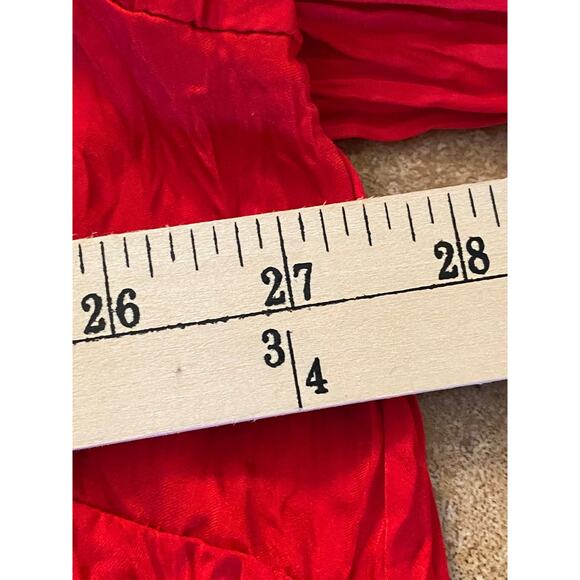 Lane Bryant Plus Size 22/24 Red Crinkle Texture Button Down Tunic Shirt Top - Picture 8 of 12